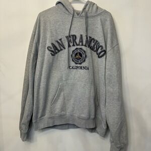 Unisex‎ San Francisco California Hooded Sweatshirt 2XL Gray